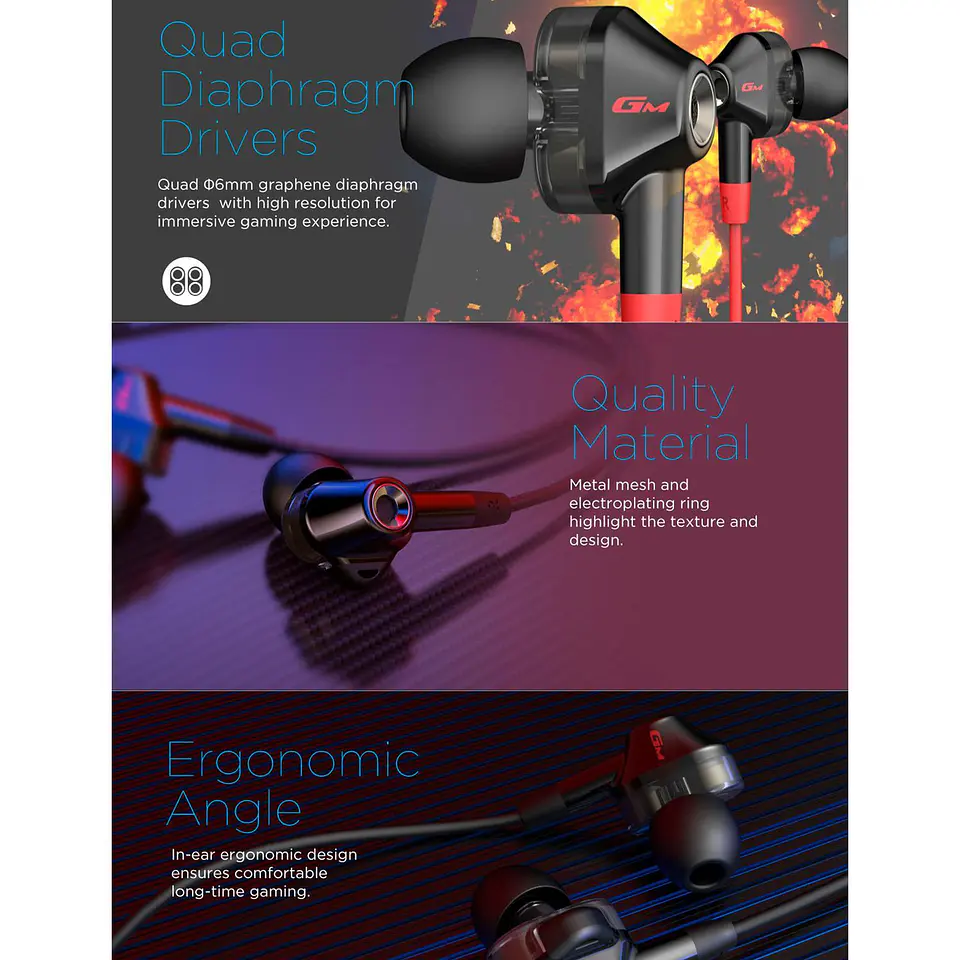 Auriculares Edifier GM2se con doble controlador - GM2se-BK 3