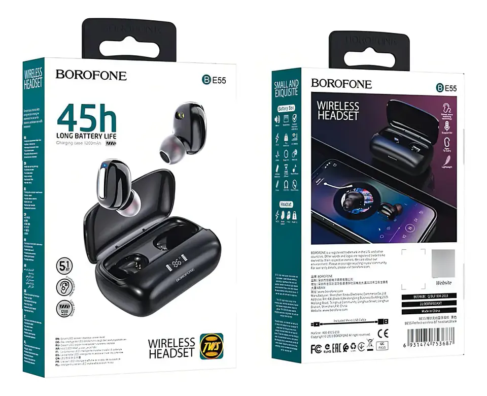 Audifonos Inalambricos Borofone Be55 45 Hrs De Bateria Negro 1
