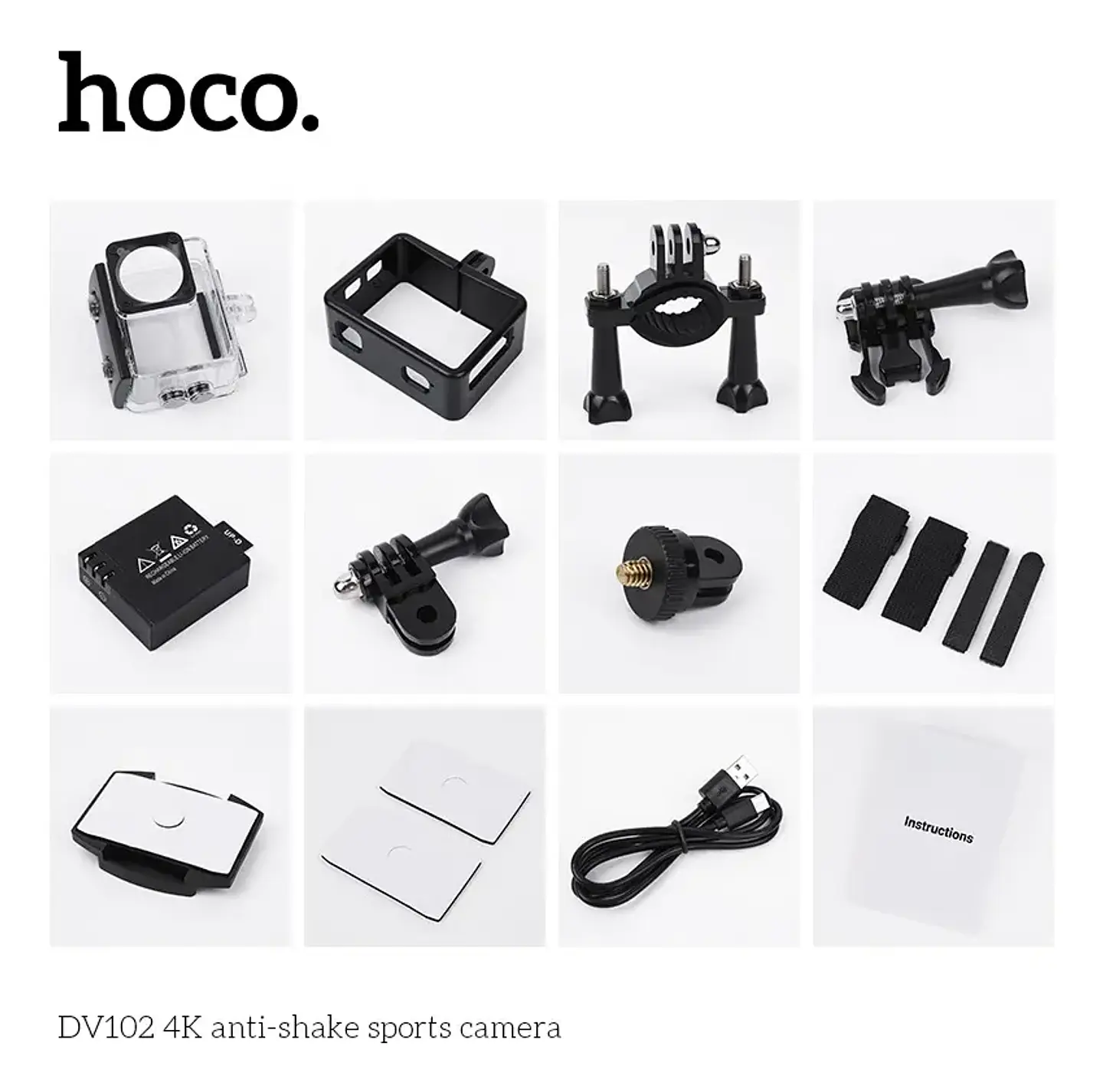Hoco Cámara Deportiva Dv102 - Videocámara Compacta Negro 3