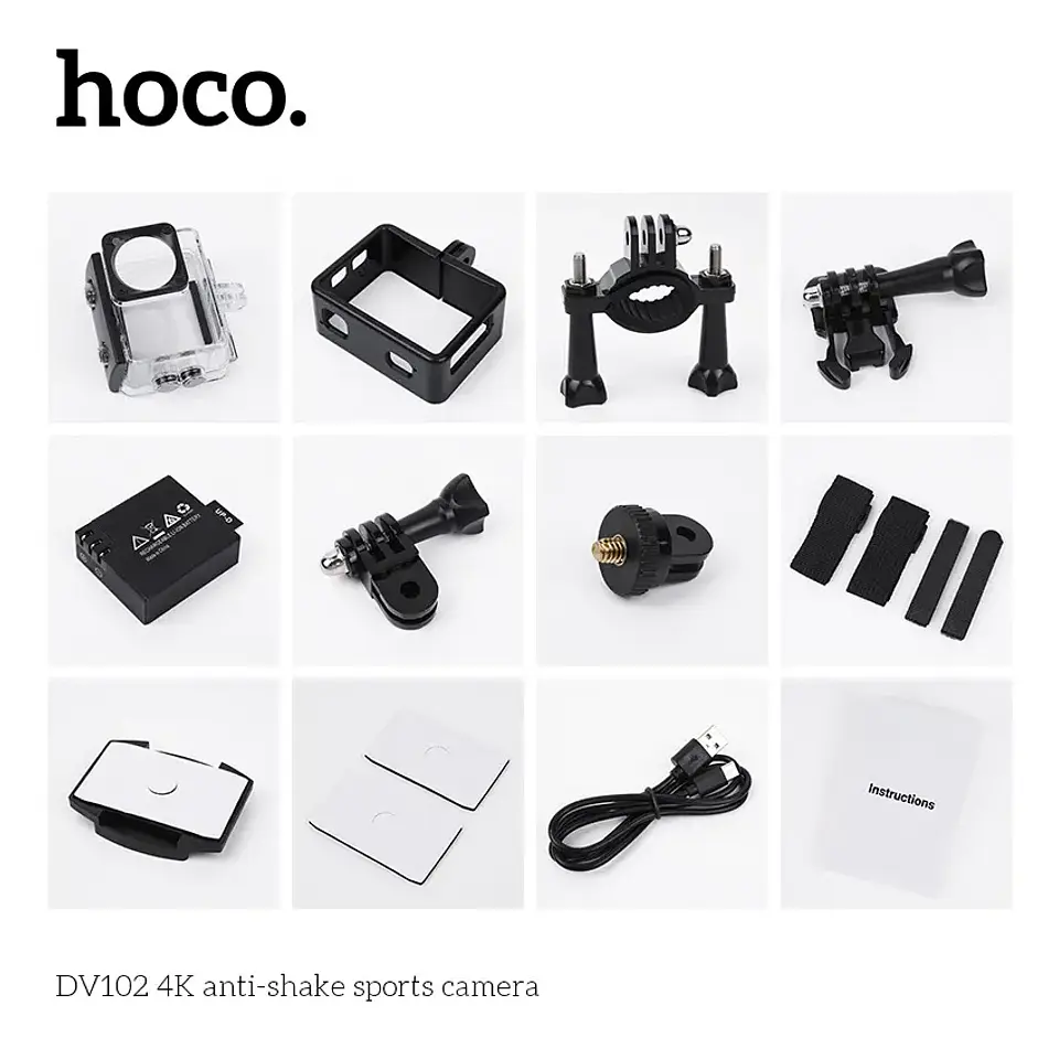 Hoco Cámara Deportiva Dv102 - Videocámara Compacta Negro 3
