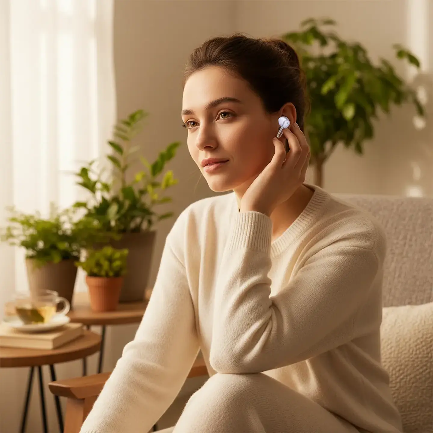 Audífonos Hoco Ew202 Inalambrico Crystal Tws Bluetooth Mora 4