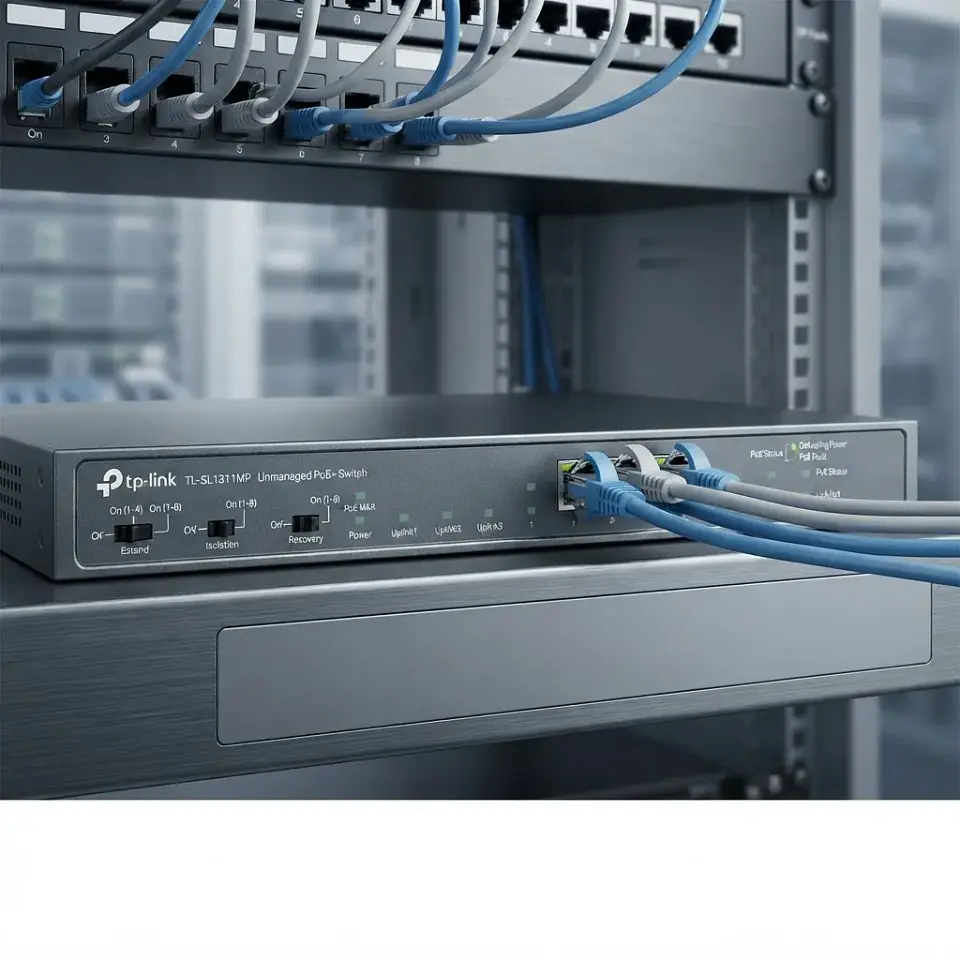 Switch 8 Port Poe+ 2 P Gigabit + 1 Sfp Tp-link Tl-sl1311mp 4
