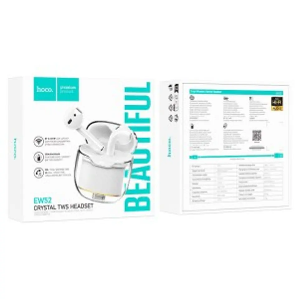 Audífonos Hoco Ew52 Bluetooth 5.3 Tws Blanco 2