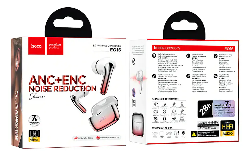 Auriculares Hoco TWS EQ16 EQ16 Rojo 2