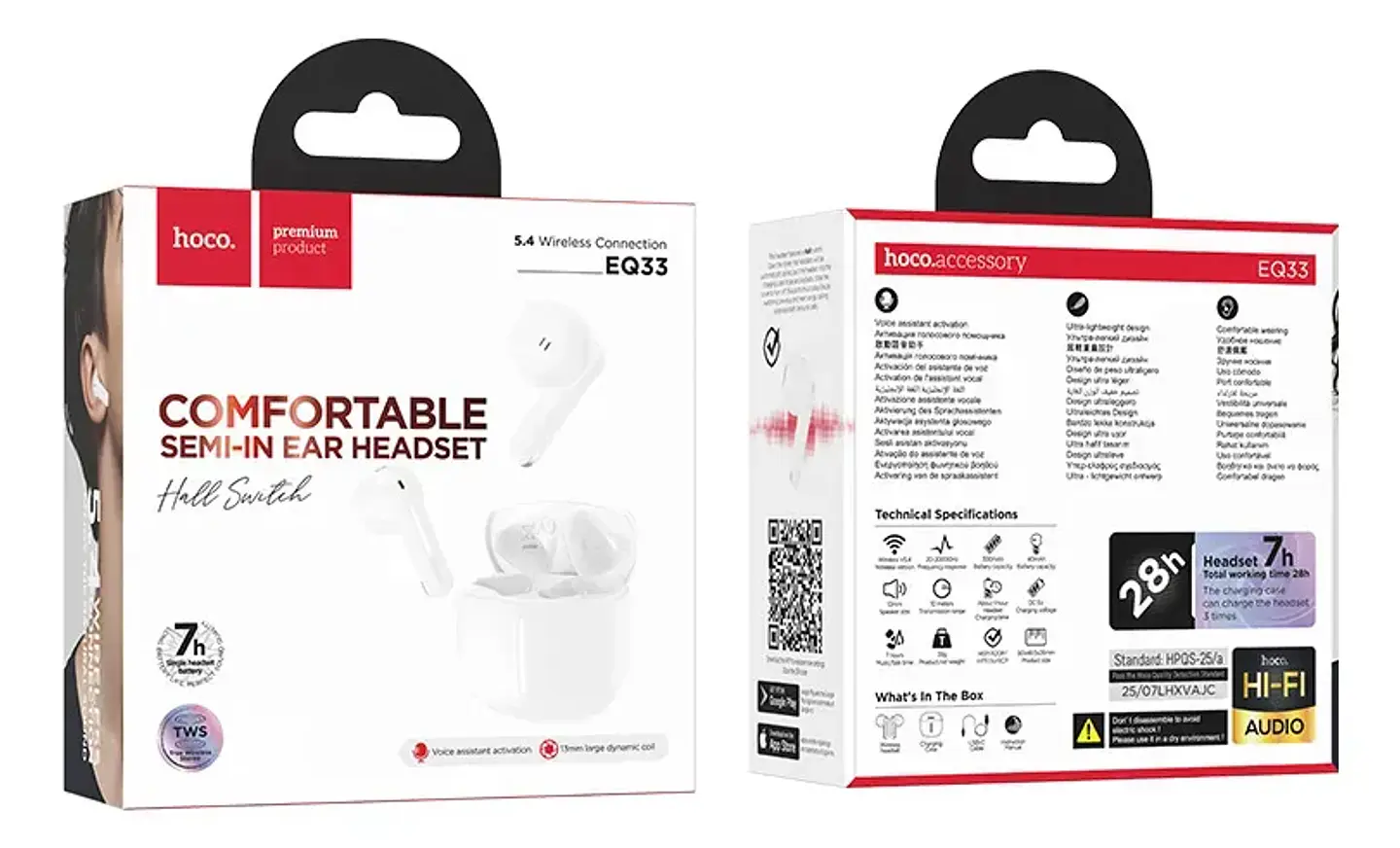 Auriculares in-ear inalámbricos Hoco Audífonos Eq33 TWS  2