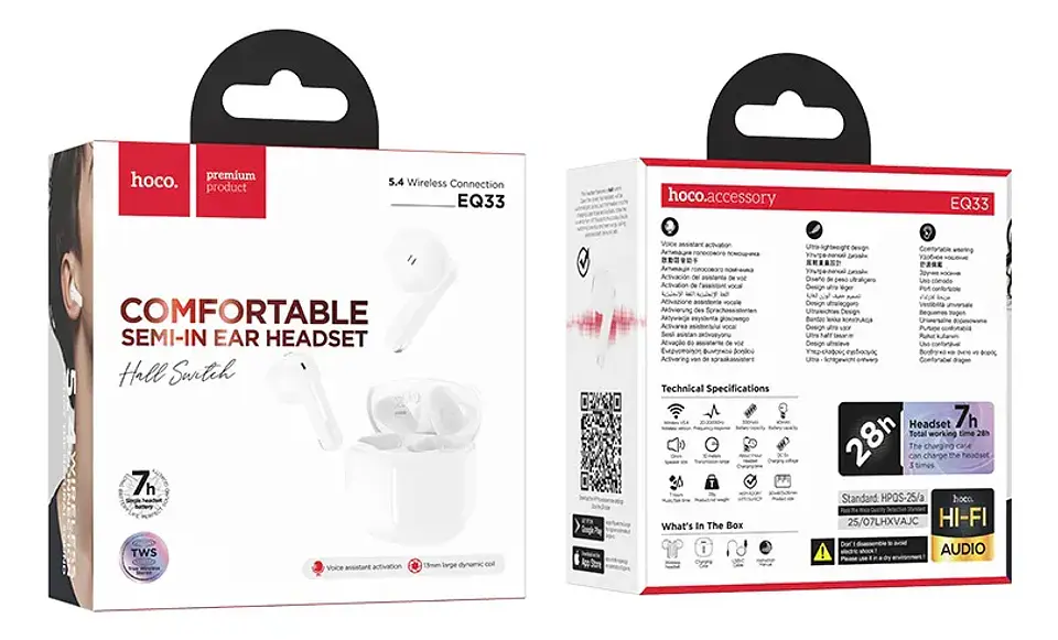 Auriculares in-ear inalámbricos Hoco Audífonos Eq33 TWS  2