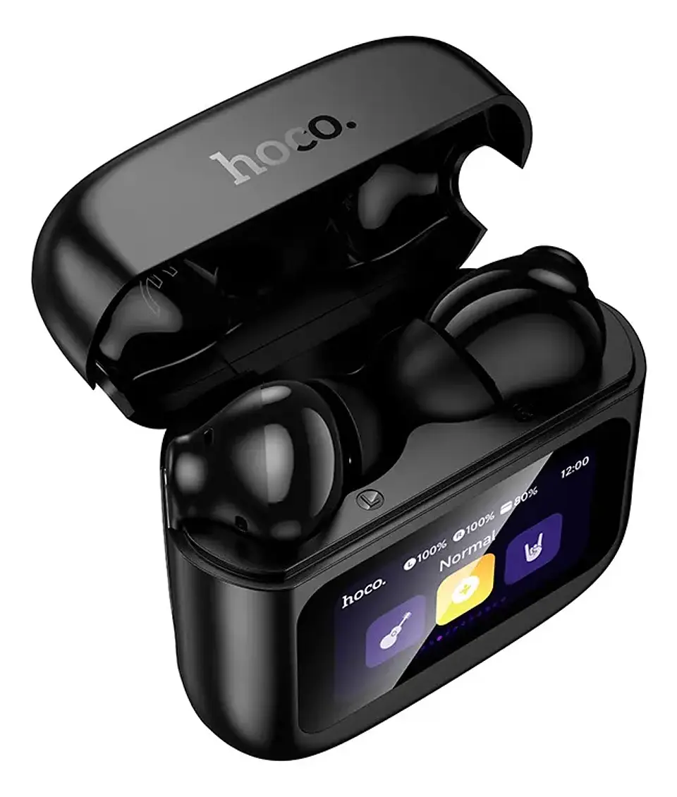 Audífonos Bluetooth Hoco Tws Eq14 Cool Con Pantalla Negro 3