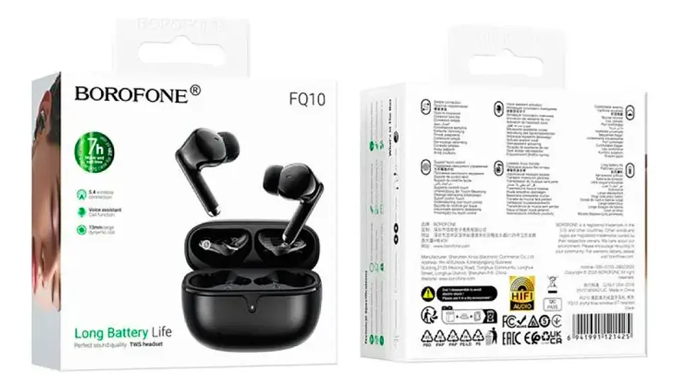 Audífonos In Ear Bluetooth Borofone Fq10 Tws Negro 2