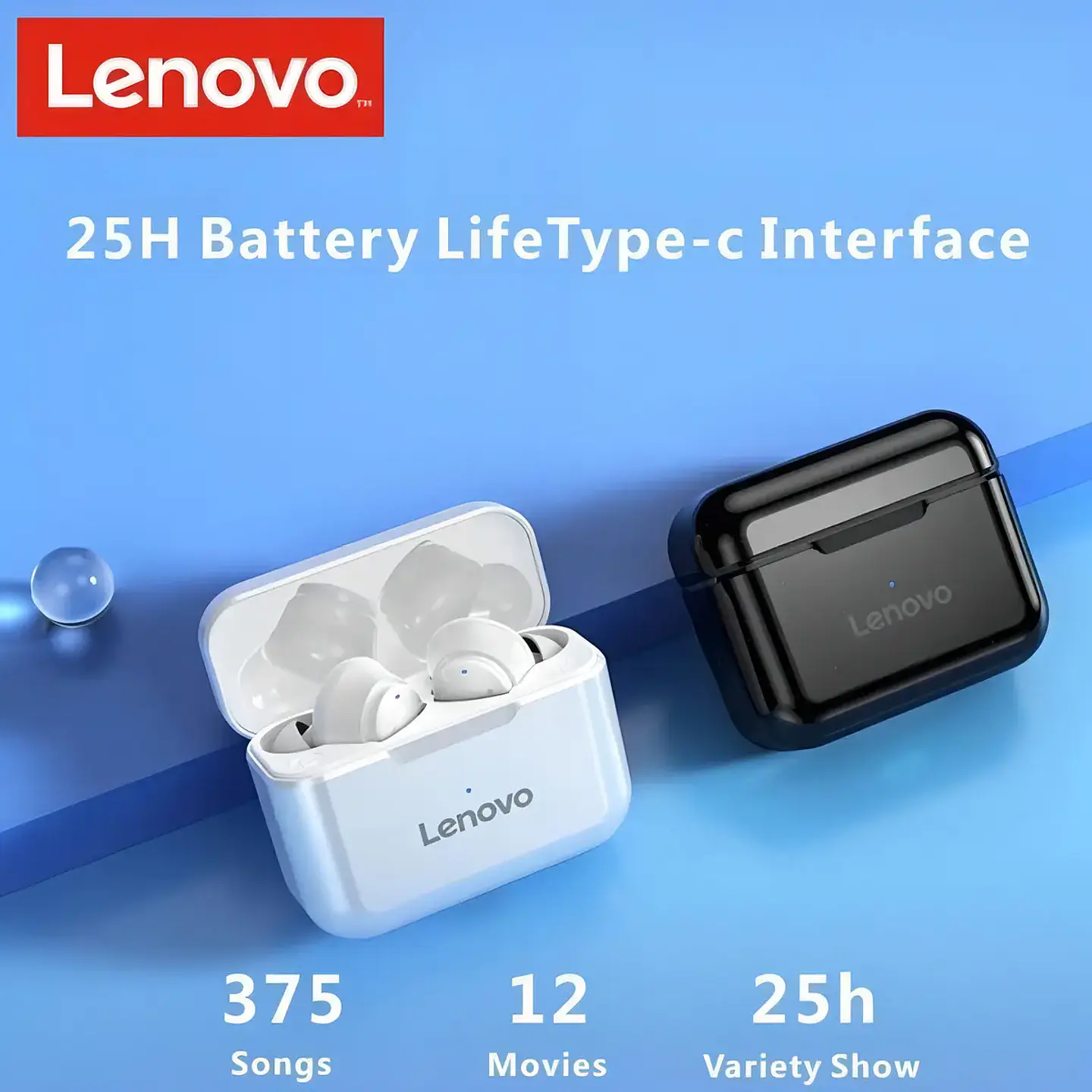 Audifono Lenovo Tws Qt82 Negro 3