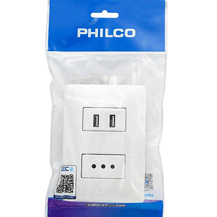 Enchufe Philco 10A + 2 USB