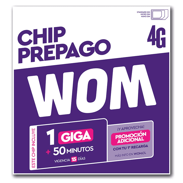 Chip Prepago Entel WOM Movistar Claro 1
