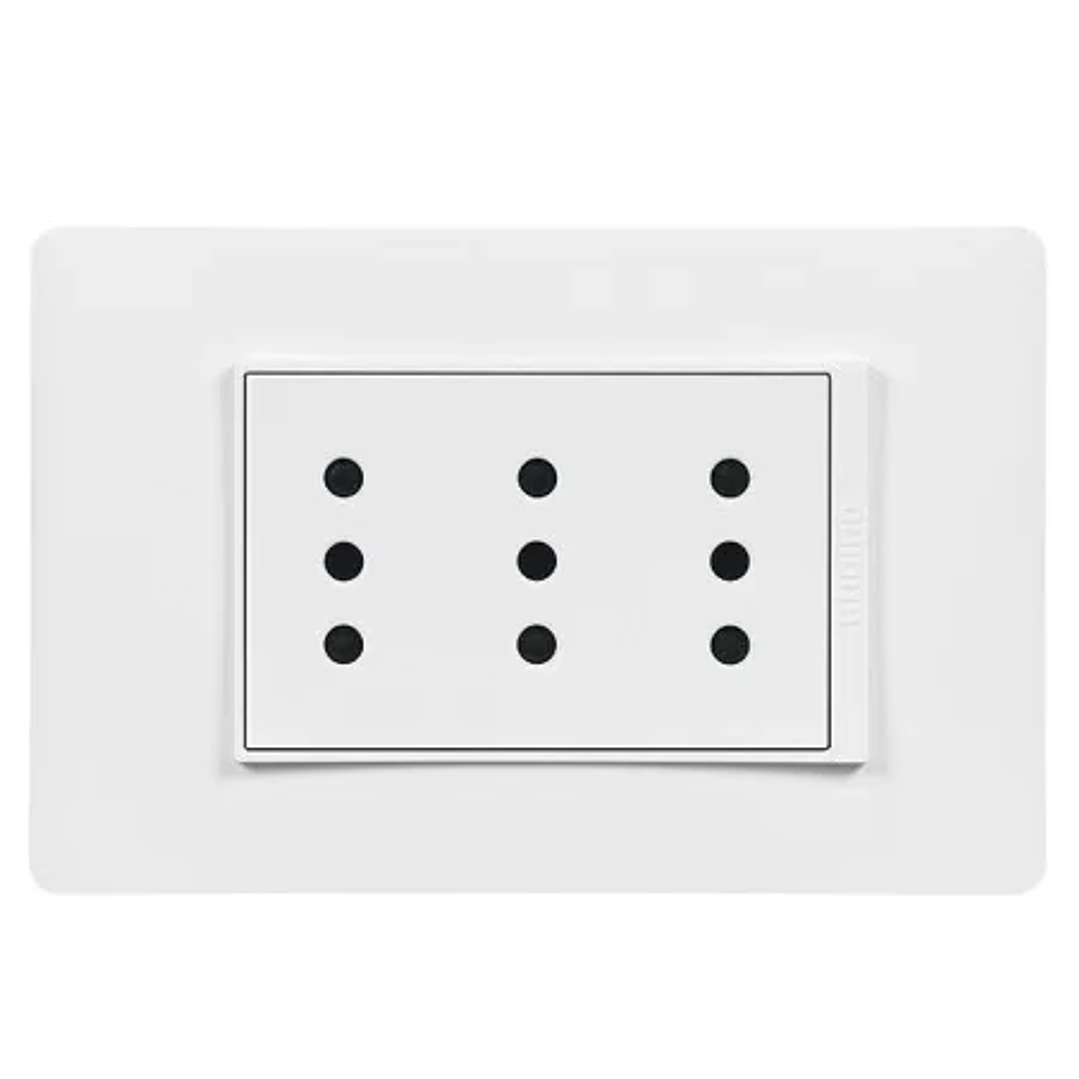 Enchufe Bticino Triple Embutido Luzica 10A 1