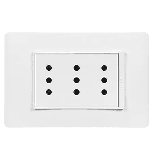 Enchufe Bticino Triple Embutido Luzica 10A