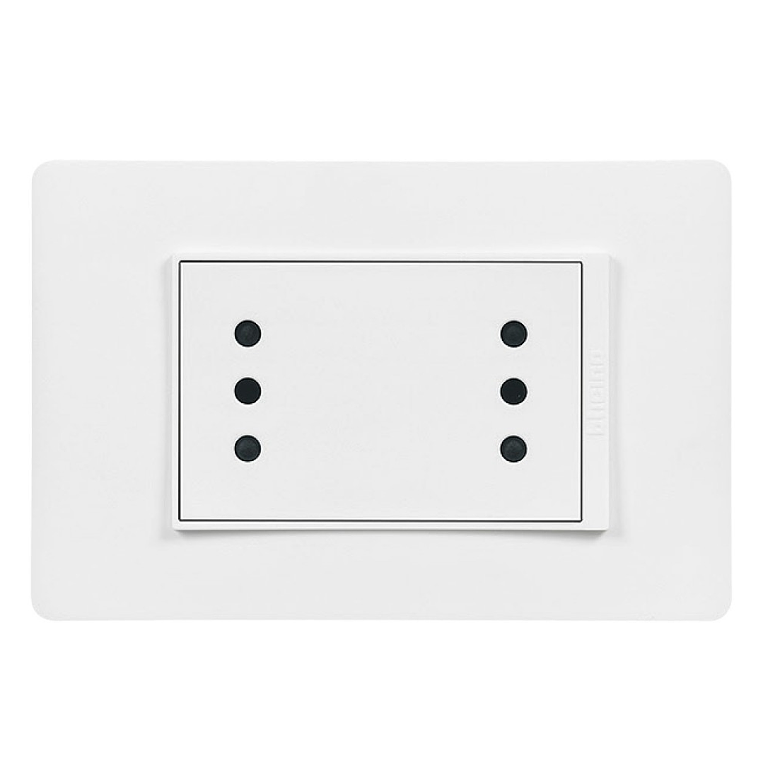 Enchufe Bticino Luzica Doble 10A Embutido Blanco 1