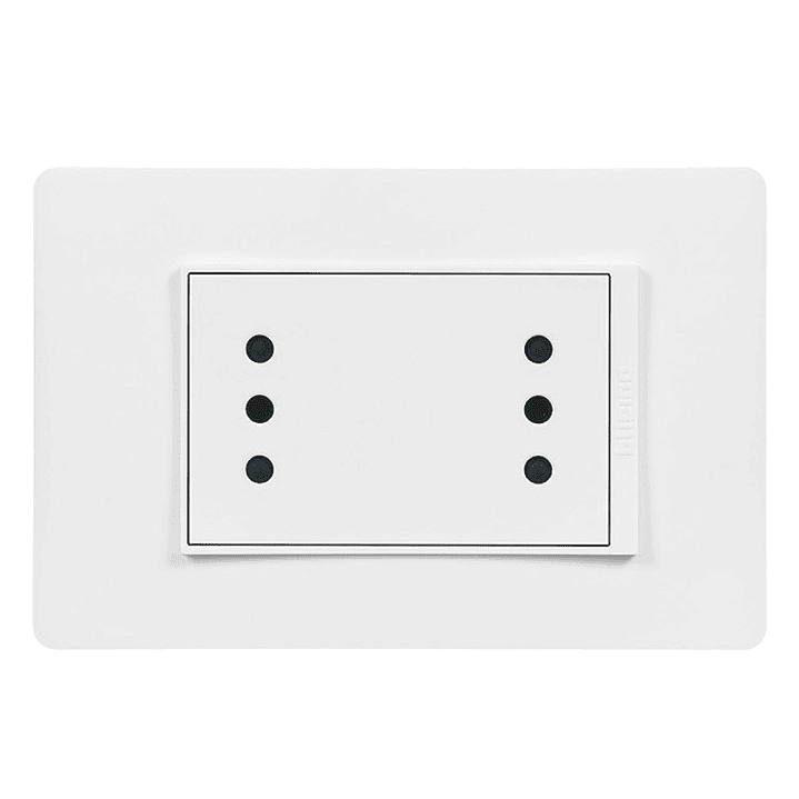 Enchufe Bticino Luzica Doble 10A Embutido Blanco 1