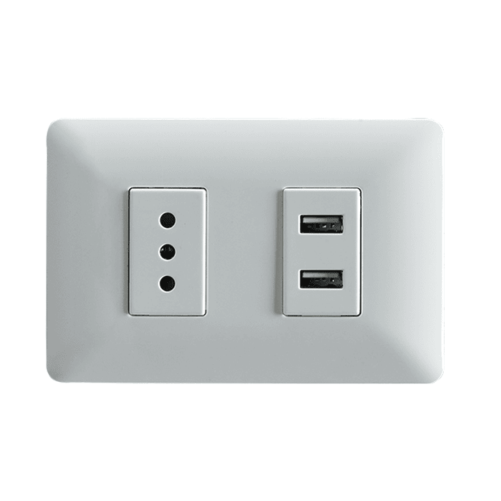 Enchufe EGB Embutido Blanco 2 Puertos USB + Enchufe 10A 1