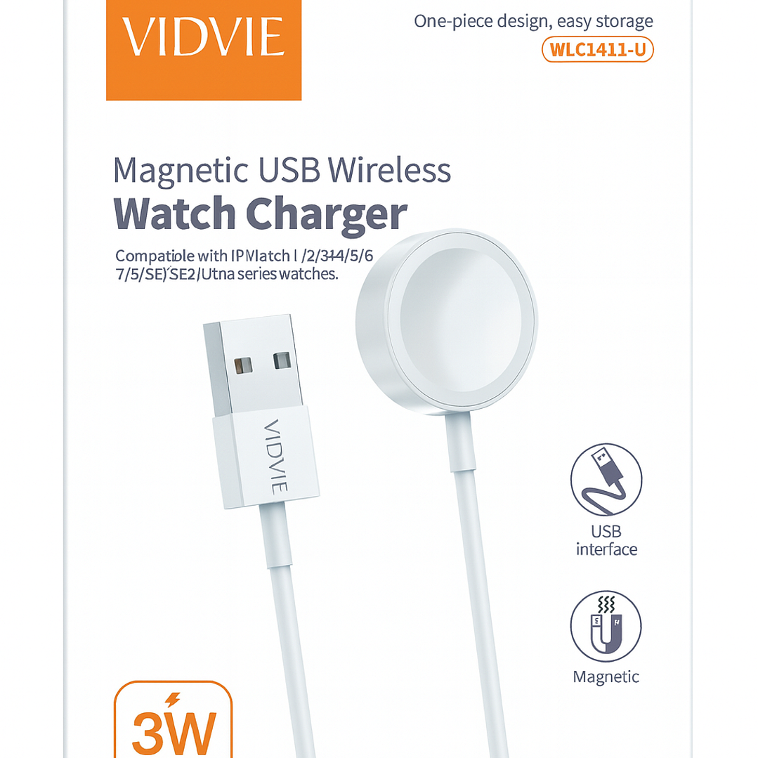 Cargador Magnético USB para Smartwatch Vidvie 1