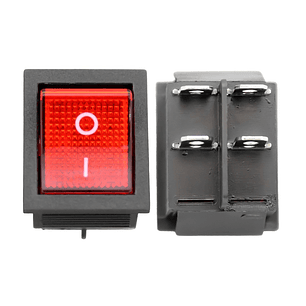 Botón Rojo 4 Pines 2 Posiciones