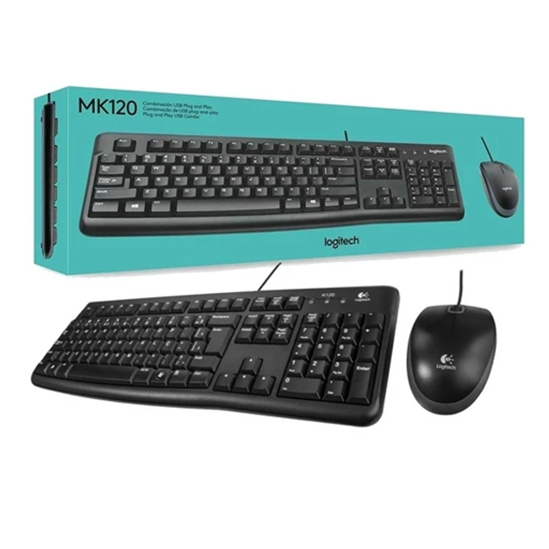 Kit Teclado + Mouse Alámbrico Logitech MK120 1