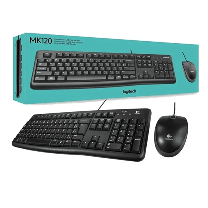 Kit Teclado + Mouse Alámbrico Logitech MK120 1