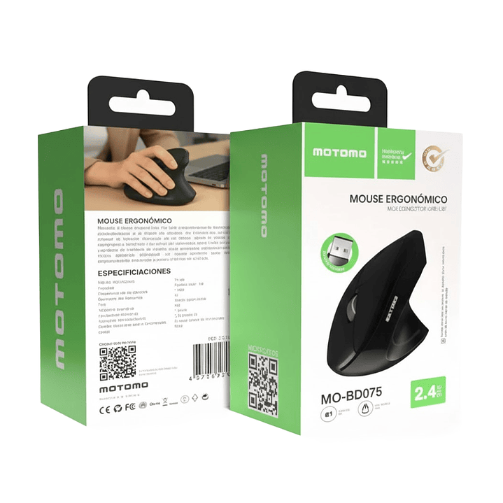 Mouse Ergonómico Vertical Inalámbrico Motomo 1