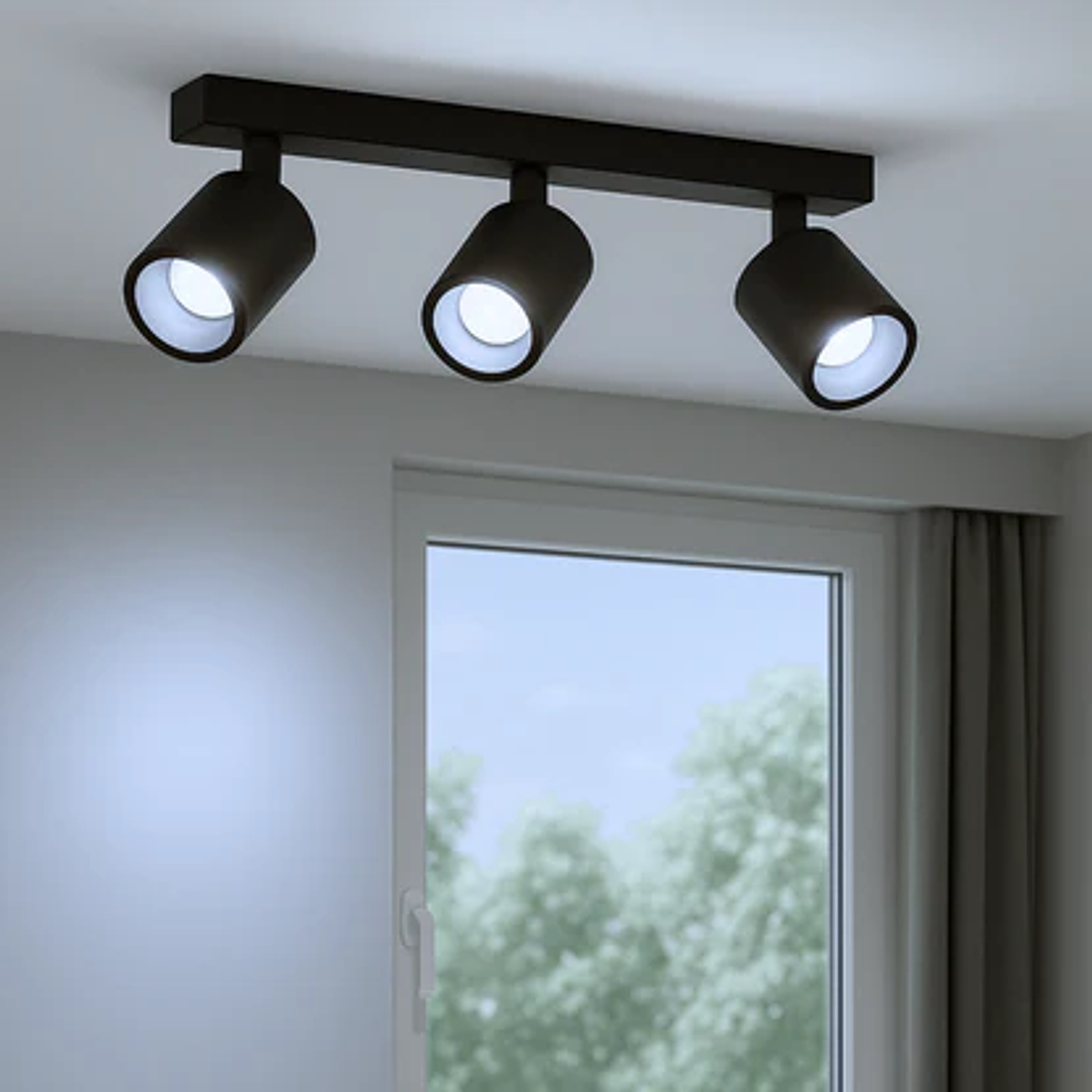 Aplique Dirigible Triple Spot GU10 Negro 2