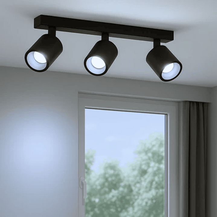 Aplique Dirigible Triple Spot GU10 Negro 2