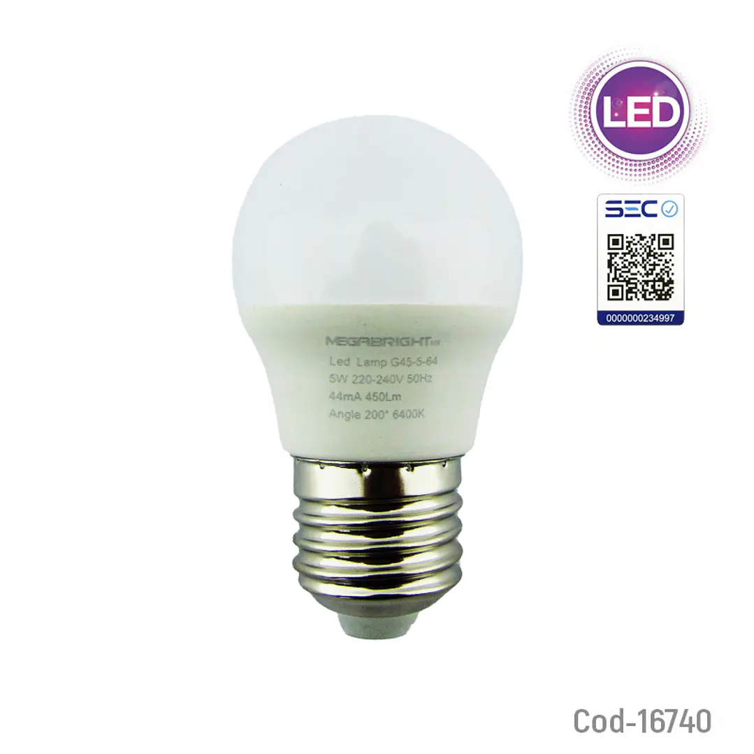 Ampolleta Bola E27 Megabright 5W 3