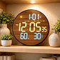 Reloj Digital Mural Led Redondo Madera - Miniatura 3