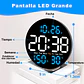 Reloj Digital Mural Led Redondo Fondo Negro - Miniatura 2