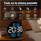 Reloj Digital Mural Led Redondo Fondo Negro - Miniatura 3