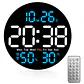Reloj Digital Mural Led Redondo Fondo Negro - Miniatura 1