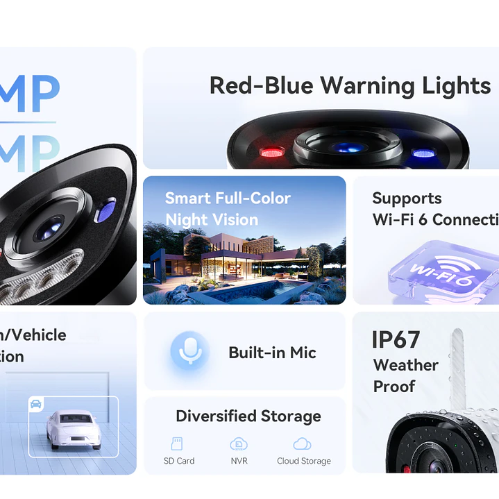 Cámara IMOU Bullet Wifi 5MP / 3K con Audio y Alerta Rojo Azul 3