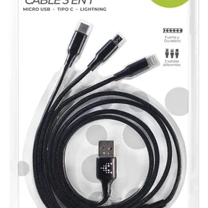 Cable 3 en 1 Smart&Go 1,2 Metros 1