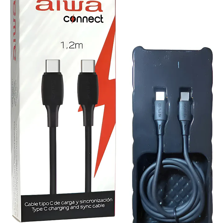 Cable AIWA Tipo C a Tipo C 1,2 Metros 1
