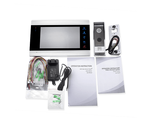 Video Portero a color 7” LCD Cableado Monitor Wifi 2 Puertas 