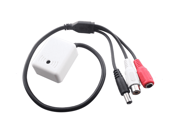 Micrófono activo para cámara CCTV con conector de I/O DC & RCA