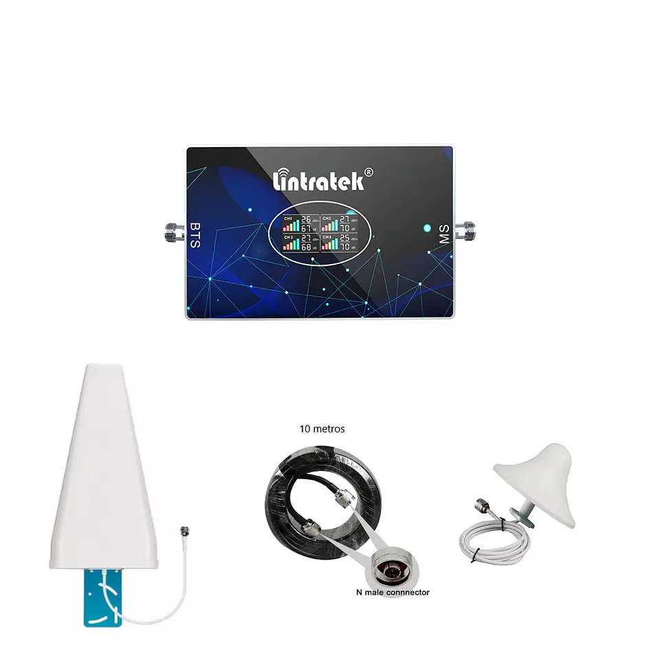 Repetidor de Señal de Cuatro Bandas 850-1900-1700-2600 Mhz 2G 3G 4G 1