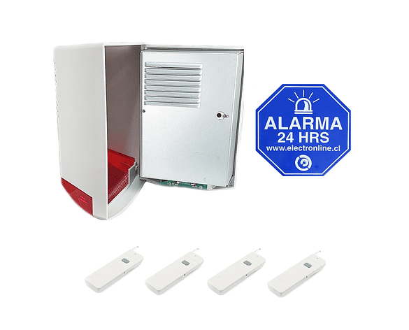 Alarma Sirena Comunitaria 130db 50w con 4 Botones de Panico SOS 1km