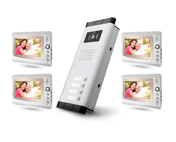 Video Portero Citófono a Color para 4 Viviendas LCD 7”