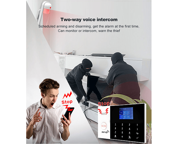 Sistema de Alarma de Seguridad para Casa Wifi APP Tuya Domótica 4G