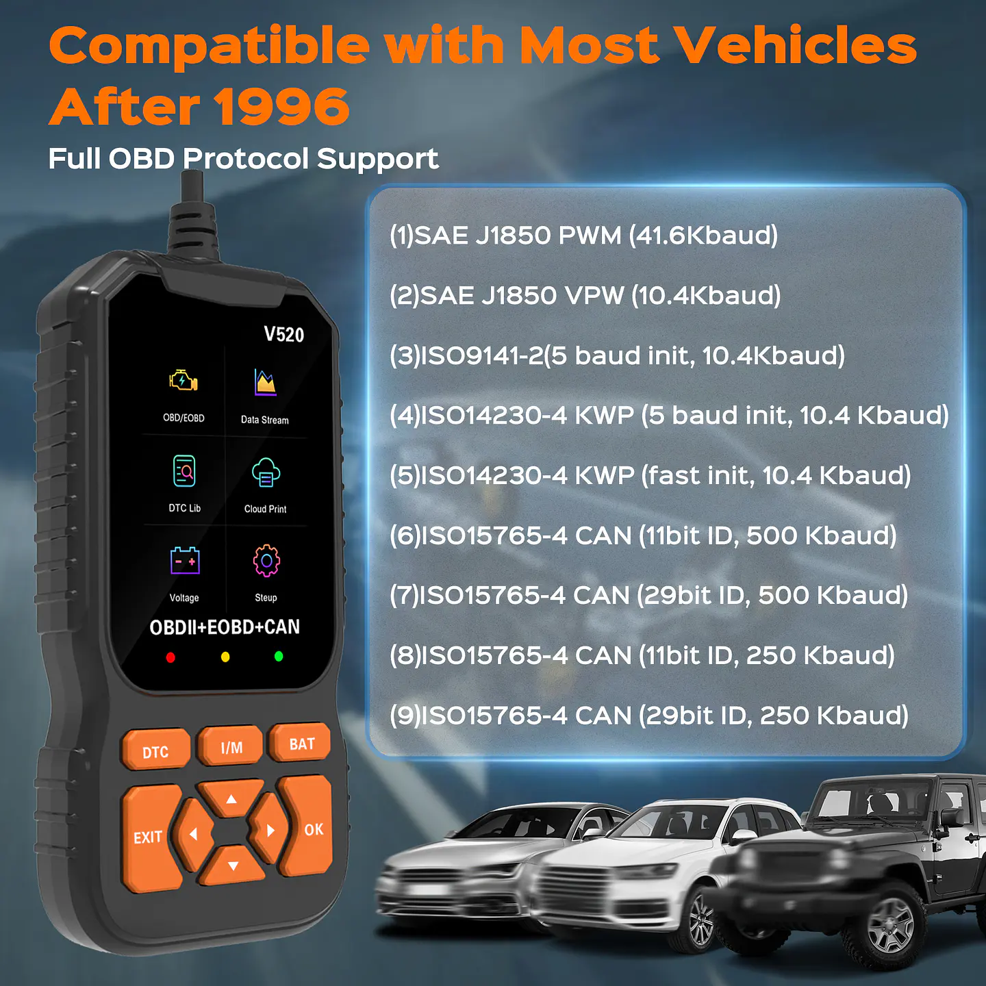 Escanner Automotriz OBD II, EOBD y CAN - Herramienta de diagnóstico automotriz - Lector de códigos de error 6