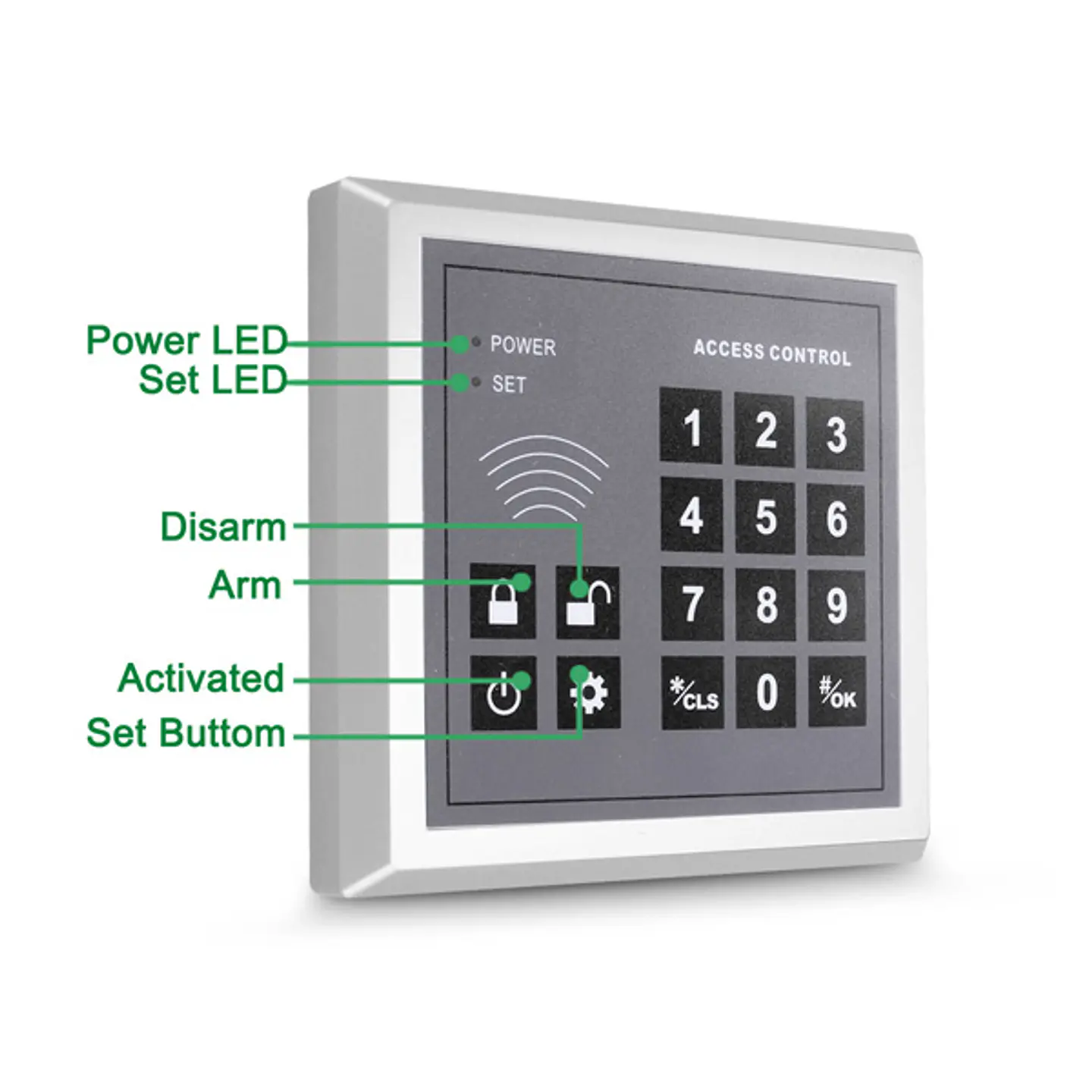 Teclado Control Remoto Inalámbrico para alarma GSM 433mhz con Adaptador 2