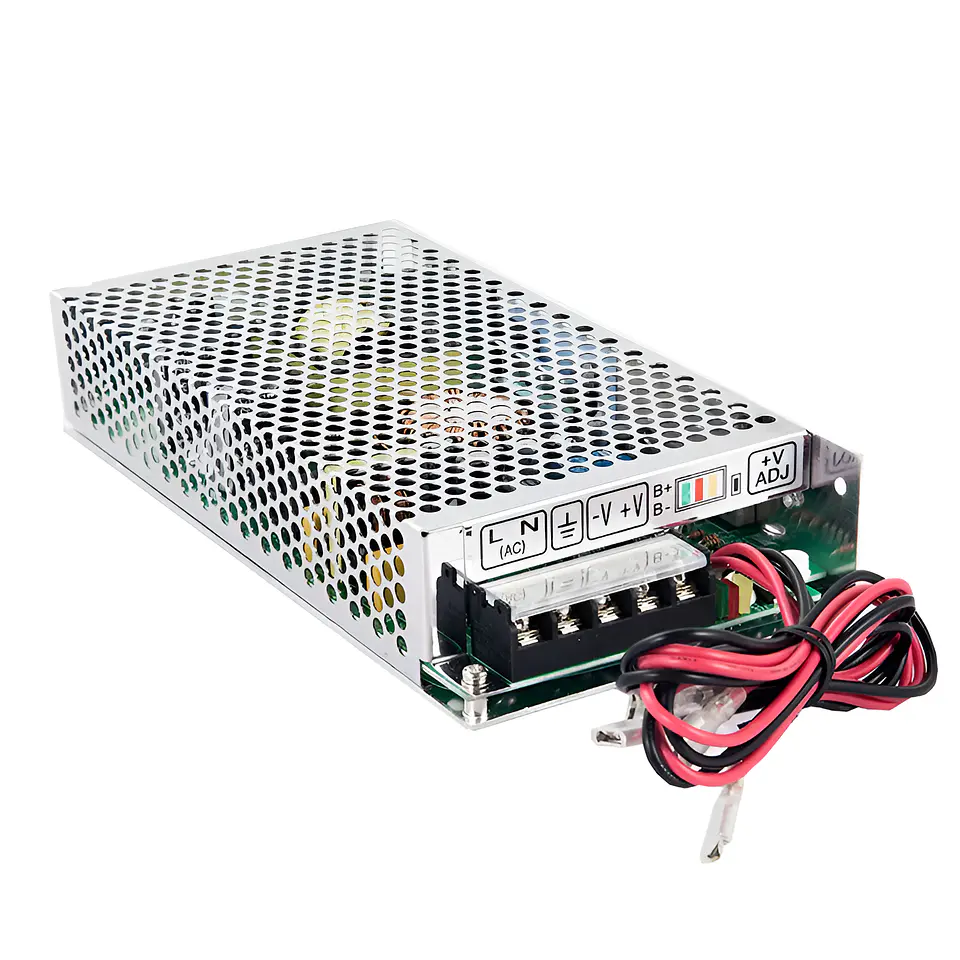 Fuente de Alimentación Conmutada 12V/24V con Función UPS y Cargador de Batería, 180W, Entrada 110V/220V CA a CC 1