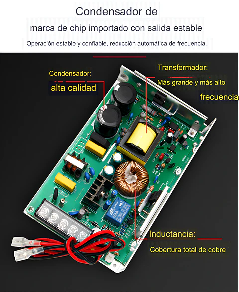 Fuente de Alimentación Conmutada 12V/24V con Función UPS y Cargador de Batería, 180W, Entrada 110V/220V CA a CC