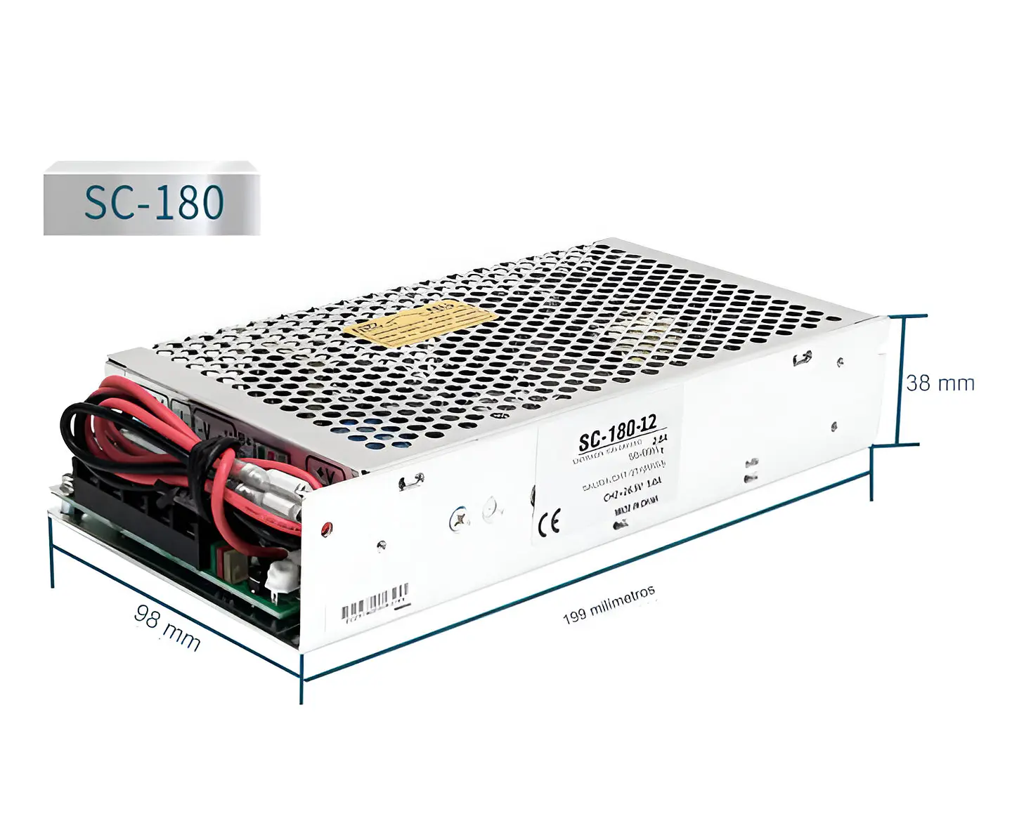 Fuente de Alimentación Conmutada 12V/24V con Función UPS y Cargador de Batería, 180W, Entrada 110V/220V CA a CC 3
