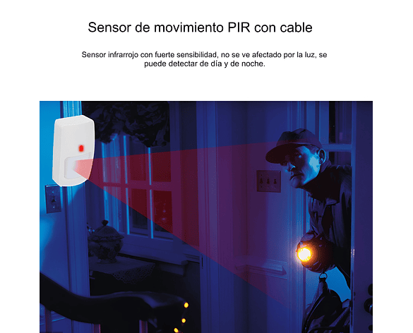 Detector de movimiento infrarrojo y Micronda con cable, Sensor de movimiento PIR montado en la pared, inmunidad Pet para sistema de alarma de seguridad