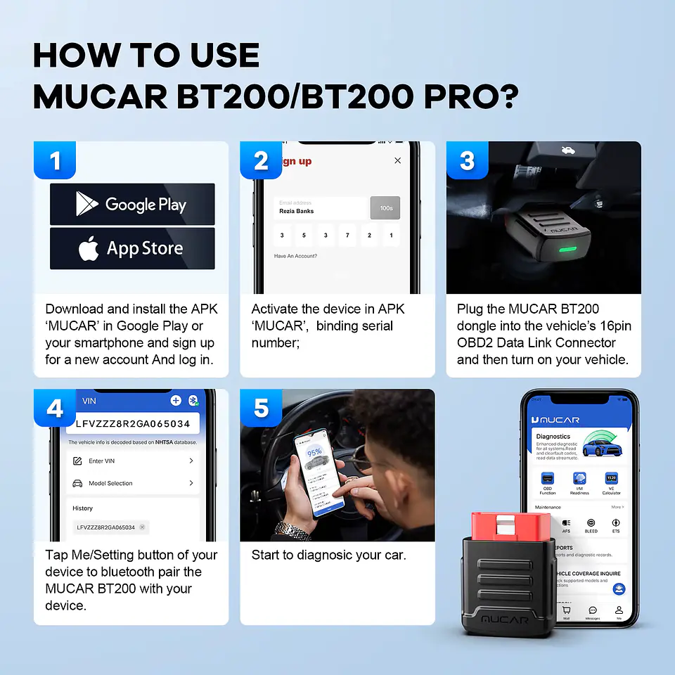 Escáner OBD2 Bluetooth para diagnóstico automotriz 5
