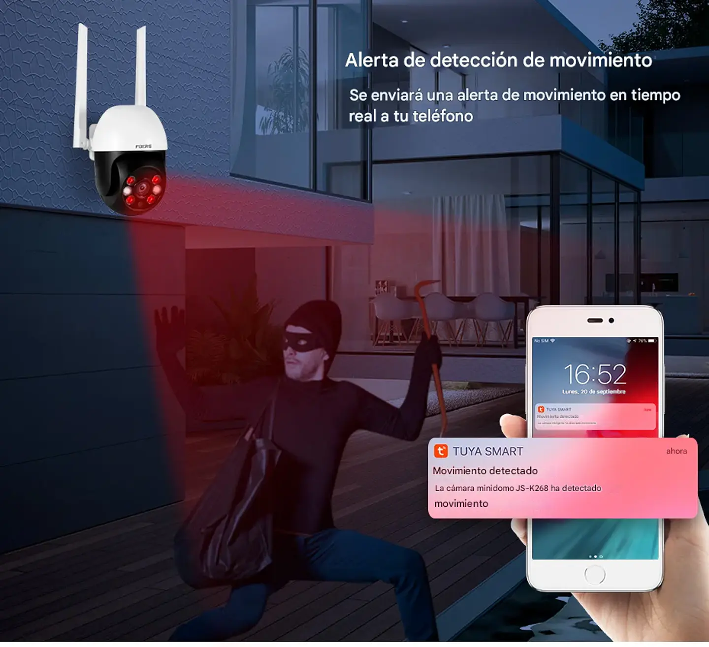 Cámara de Seguridad PTZ 4K WiFi - Vigilancia Inteligente 3