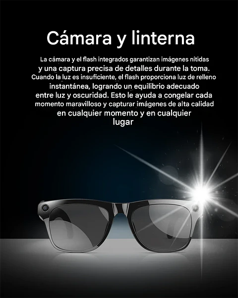 Gafas Inteligentes 8K HD · Cámara 100MP · ChatGPT · Llamadas Bluetooth